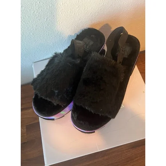 Stylish Black and Iridescent Women's Platform Shoes - Picture 4 of 13